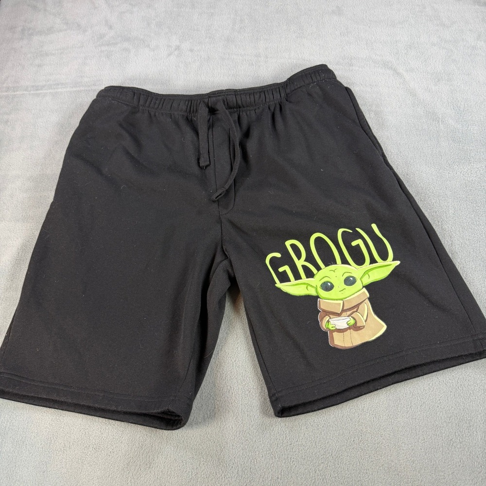 Star Wars Grogu Mens Sleep Shorts Black Bioworld‎ Baby Yoda Pajama Bottoms 2XL
